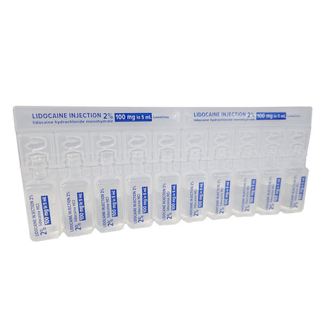 2% Lignocaine/Injection  100mg in 5ml Steriamp Ampoules Box of 50