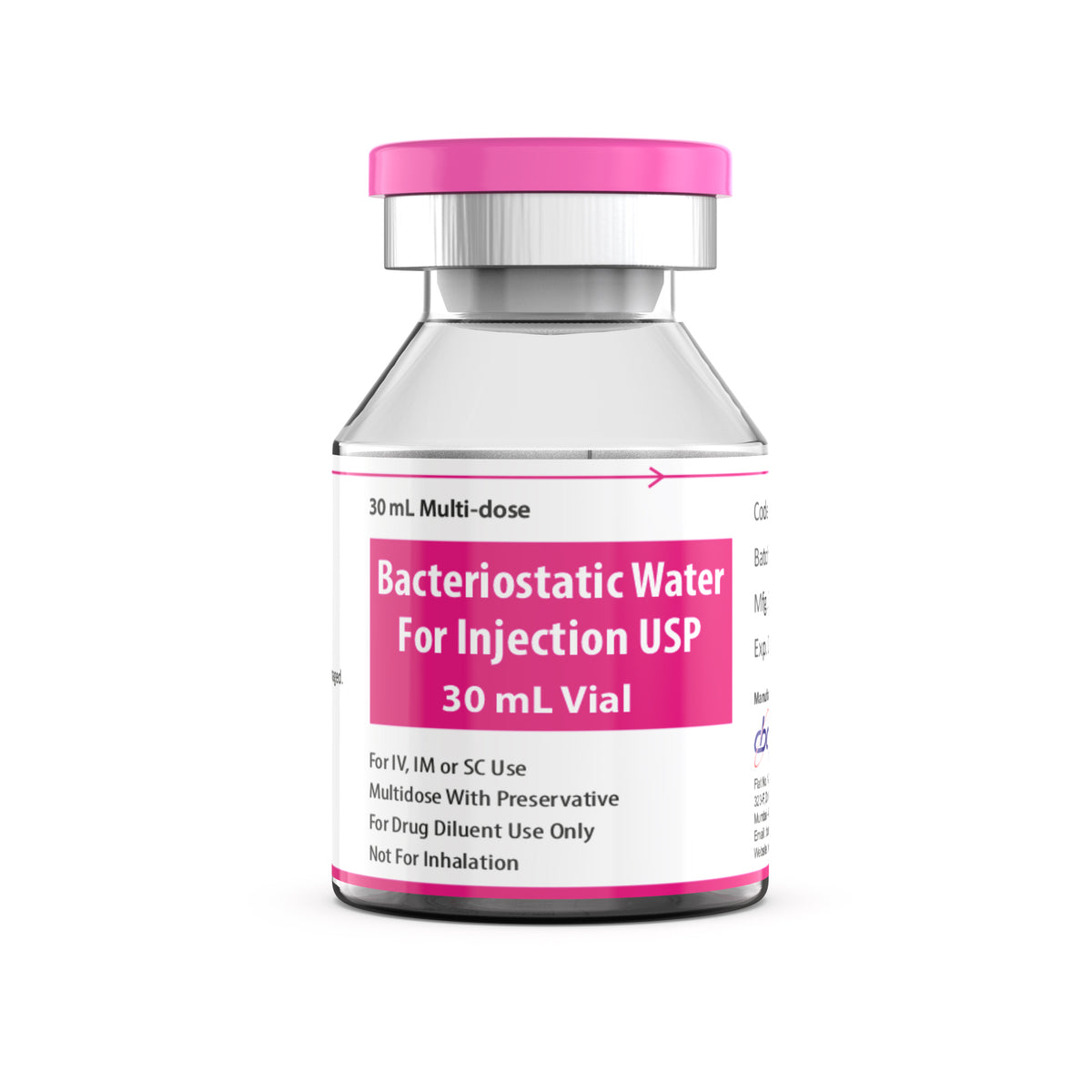 Bacteriostatic Water - CBC Pharm - 30ml | Medical Aesthetic Supplies