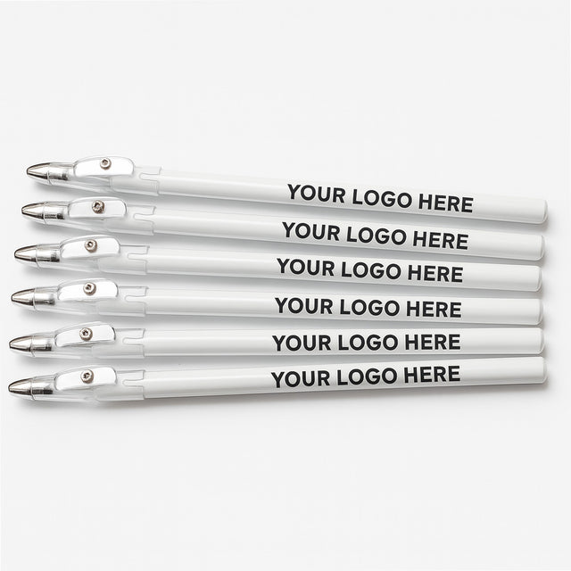White Pencil Drawing Up with Sharpener Lid - Custom Logo x 1000 Pencils