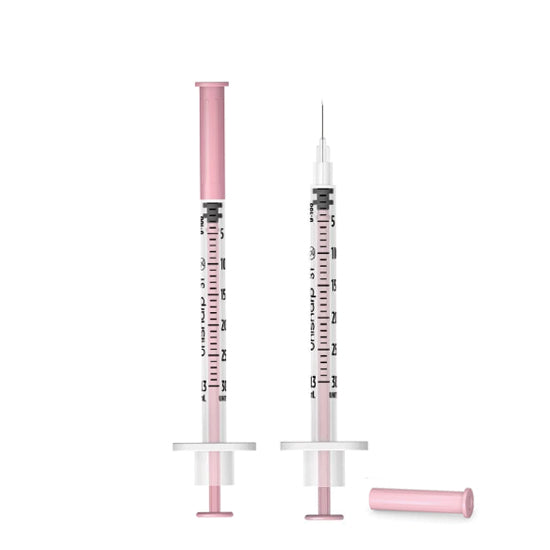 Pink Unisharp Fixed Needle Syringe - Box of 100