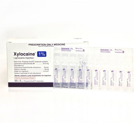 Xylocaine Plain Poly Amps 5ml SM - Box of 50