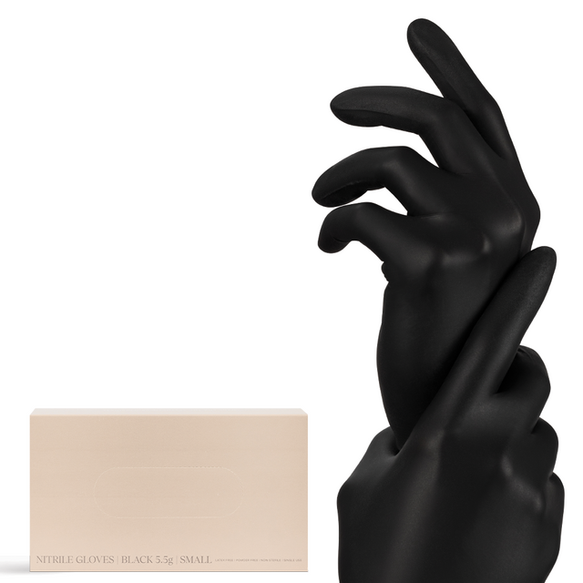 Black Nitrile Gloves By Aesthetic Pro 5.5g - Box of 100