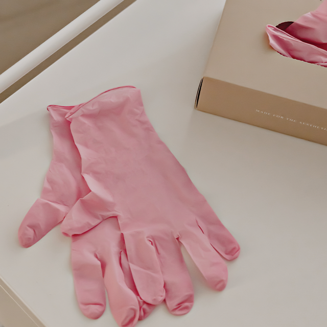 Pink Nitrile Gloves By Aesthetic Pro 3.5g - Box of 100