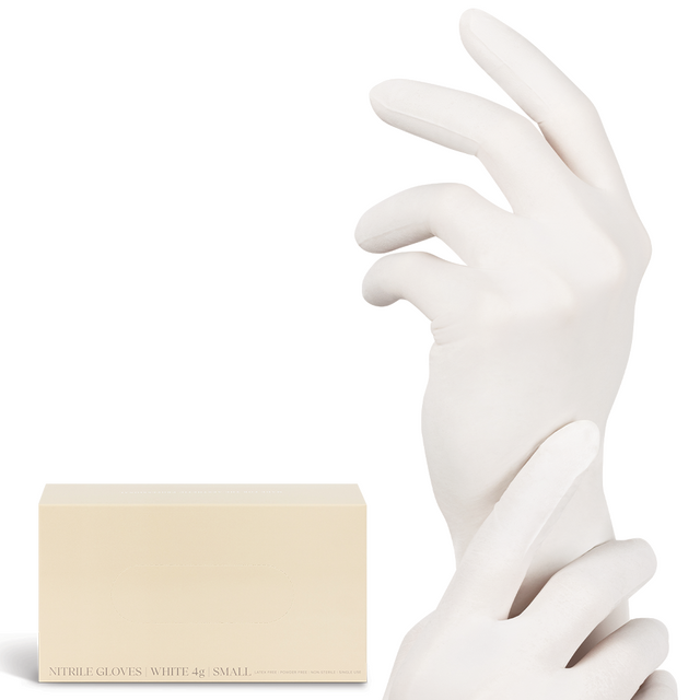 White Nitrile Gloves By Aesthetic Pro 4g - Box of 100