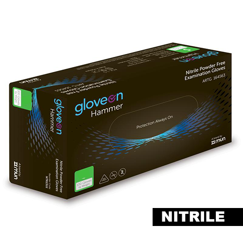 Black Nitrile Gloves Powder Free by Hammer