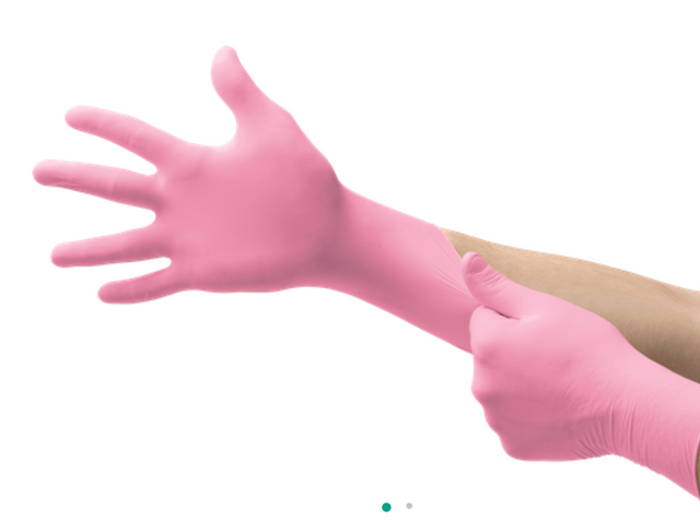 Pink NITRAFREE Gloves Powder Free - Box of 100