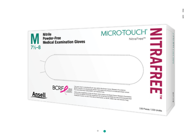 Pink NITRAFREE Gloves Powder Free - Box of 100