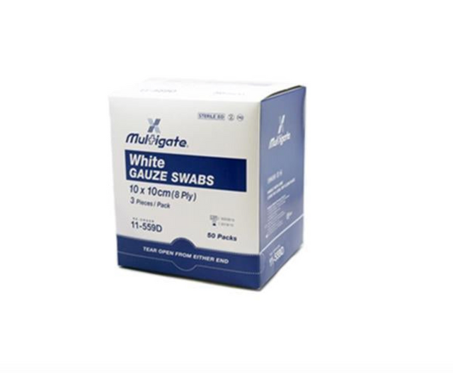 Sterile Gauze Swabs -  10cm x 10cm Dispenser Pack - Box (50)