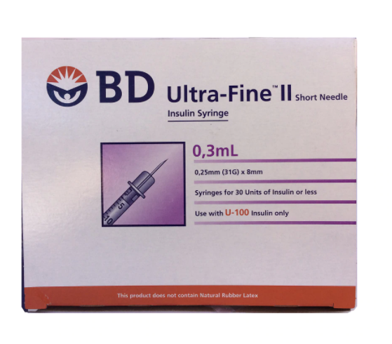 BD ins syringe - Box of 100