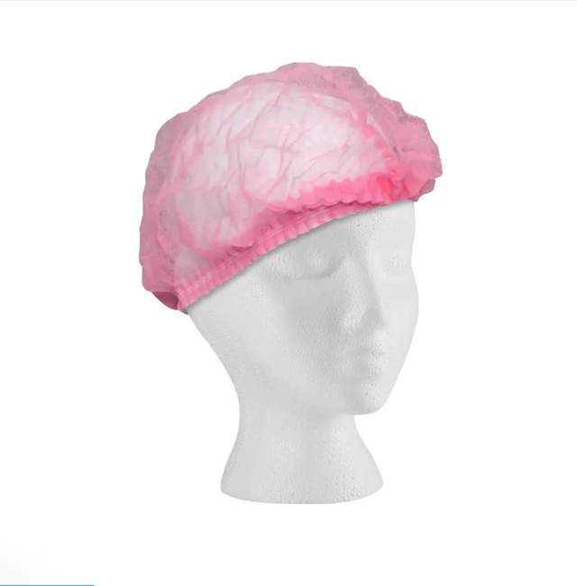 Pink Hairnet /  Crimped  Disposable  - 100pcs