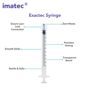 1ml Low Dead Space Syringe Luer Lock - BOX OF 100