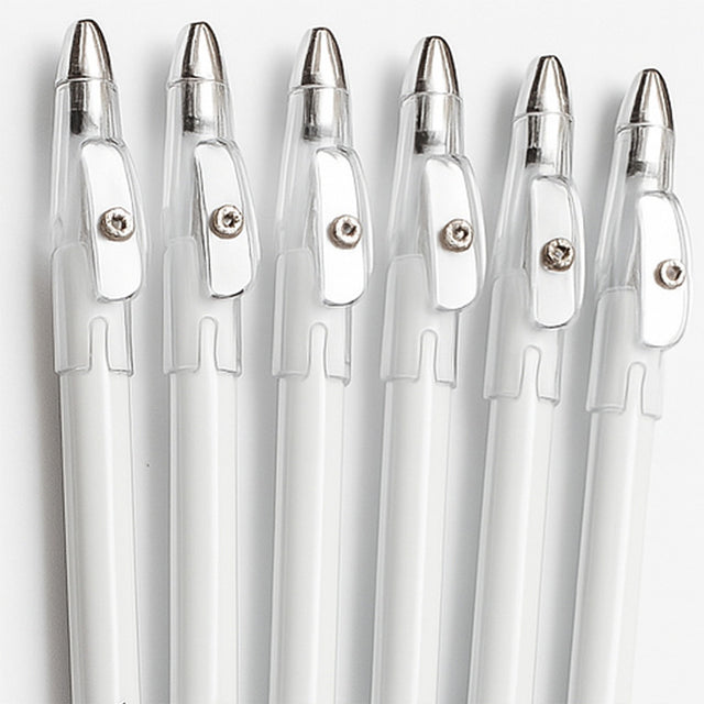 White Pencil / Drawing Up / Sharpener Lid - 12 x Pencils