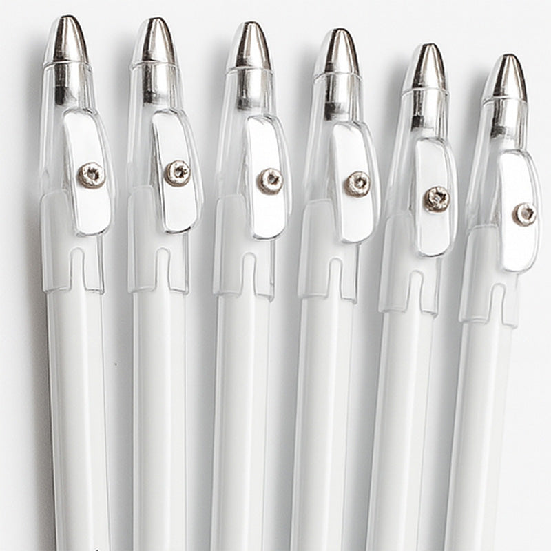 White Pencil / Drawing Up / Sharpener Lid - 12 x Pencils