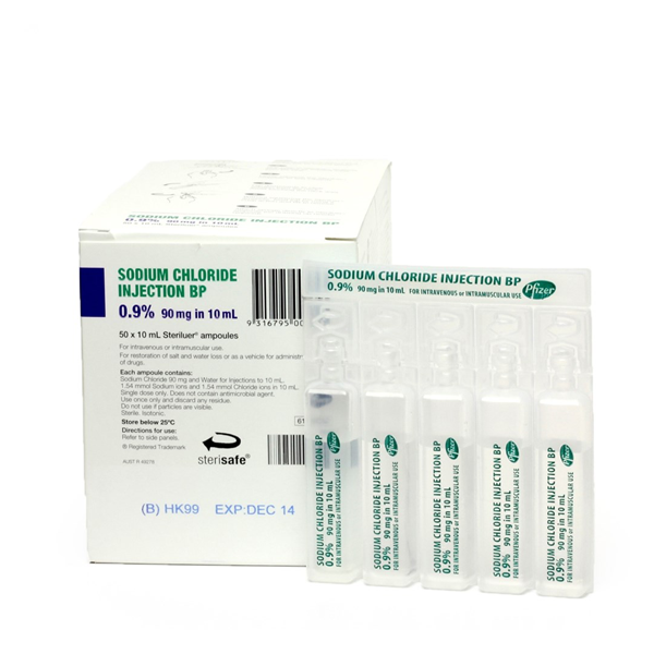 Pfizer Injection Boxes Sodium Chloride Saline 0.9% Injection Pfizer - 10ml - Box-50 – Medical ...