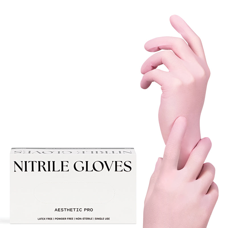 Pink Nitrile Gloves By Aesthetic Pro 3.5g - Box of 100