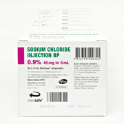 Sodium Chloride Saline 0.9% Injection Pfizer - 5ml - Box-50