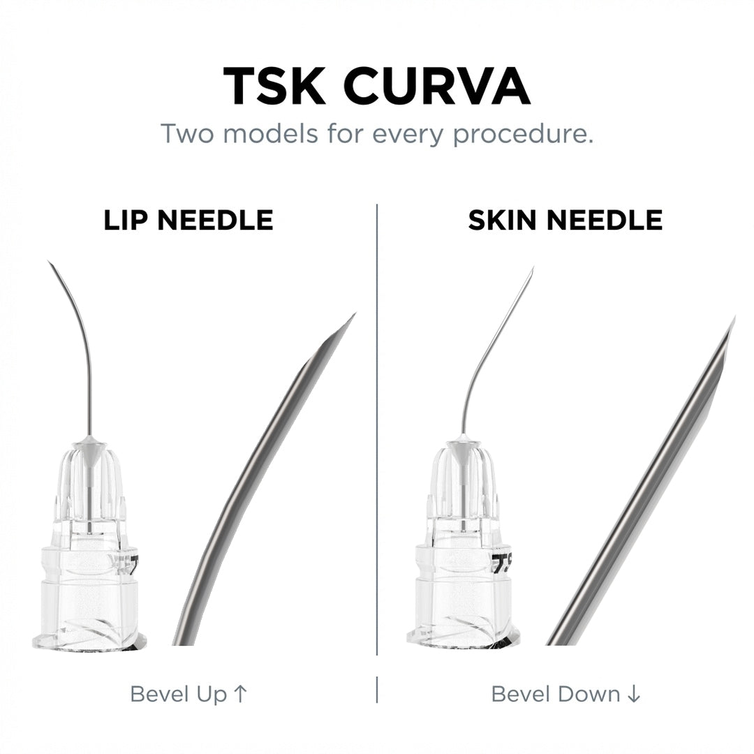 TSK Curva - Curved Hypodermic Needles for Lip & Skin - Box of 50