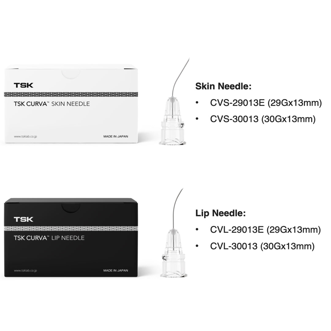 TSK Curva - Curved Hypodermic Needles for Lip & Skin - Box of 50