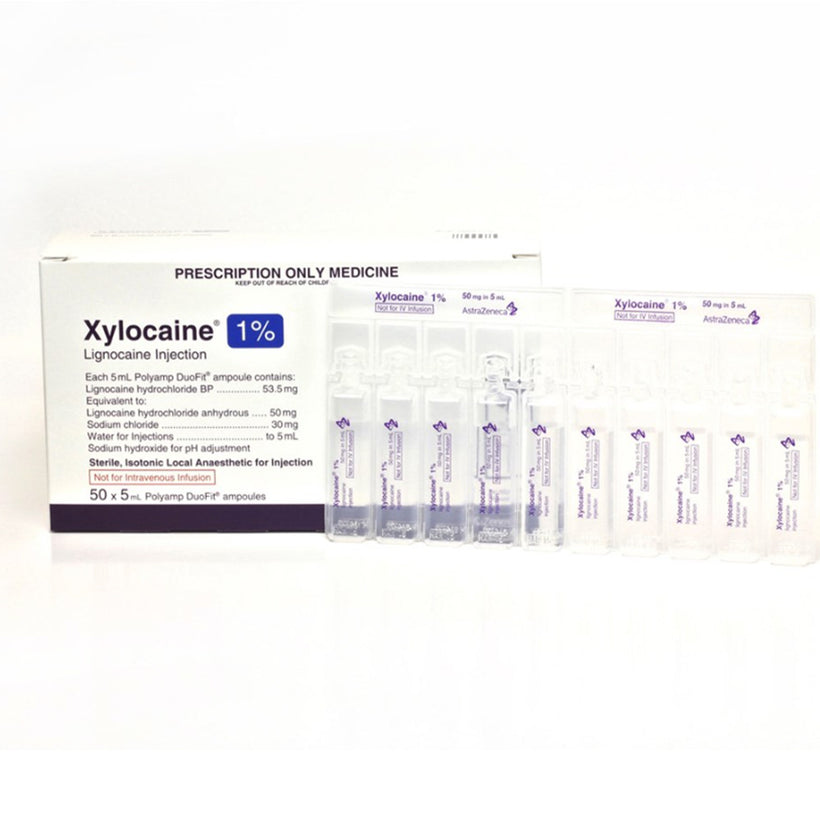 Xylocaine Plain Poly Amps 5ml SM - Box of 50
