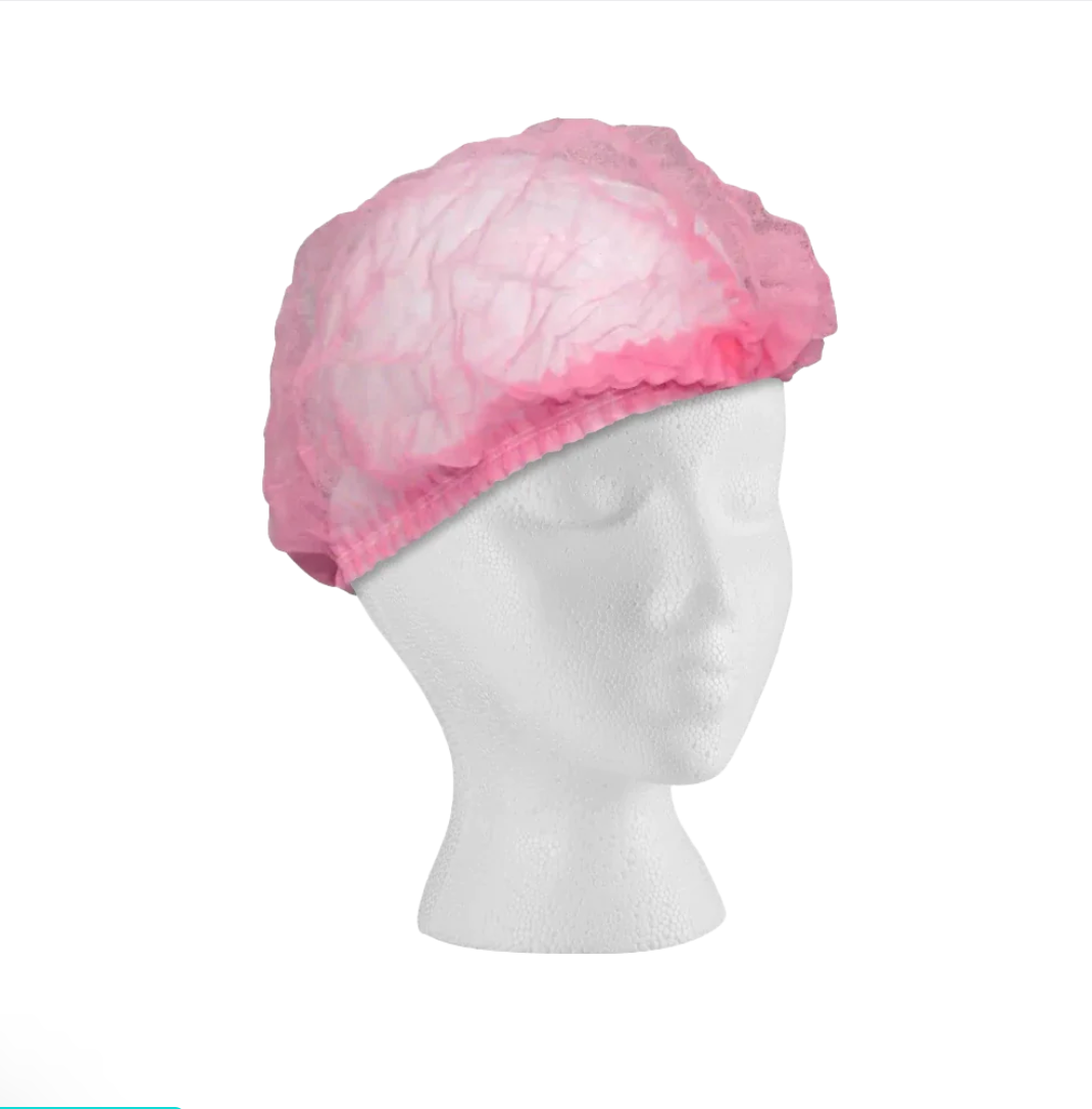 Pink Hairnet /  Crimped  Disposable  - 100pcs